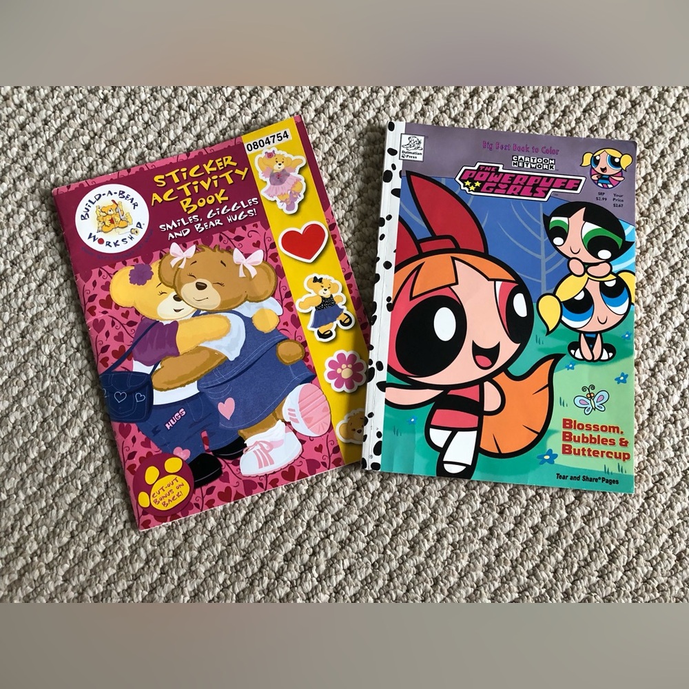 Y2K Build a Bear & PowerPuff Girls Coloring & Activity Books